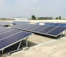 Medium capacity ground mounted solar plant for industrial use