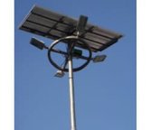Solar mini mast system with flood lights