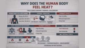 Human perception of heat is not governed by air temperature alone. It is the result of a complex interaction between human physiology, heat transfer mechanisms, neuro-sensory signaling, and environmental boundary conditions.