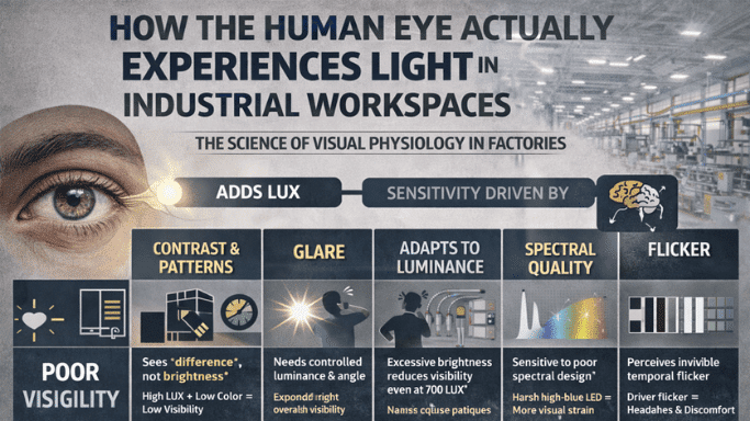 industrial lighting and human eye perception